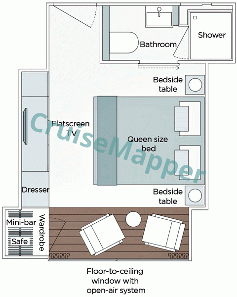 Emerald Astra French Balcony Panorama Suite  floor plan