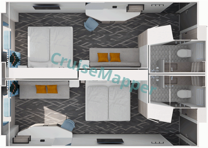 Mein Schiff Flow Aussenkabine|Outside Cabin  floor plan