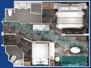 Disney Adventure Concierge Inside Family Stateroom 4D  floor plan