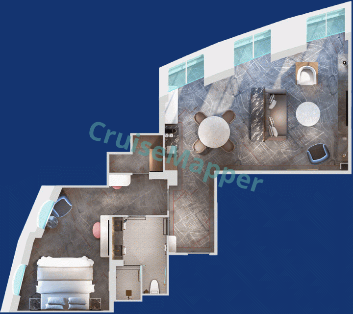 Disney Adventure Concierge 1-Bedroom Oceanview Suite 1B  floor plan