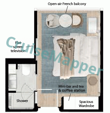 APT Ostara French Balcony Suite  floor plan