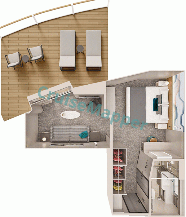 Norwegian Luna Forward-Facing Suite with Master Bedroom  floor plan