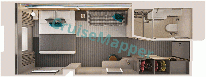 Norwegian Luna Oceanview with Round Window  floor plan