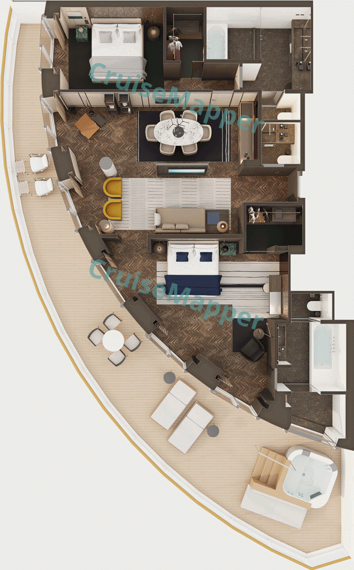 Norwegian Luna The Haven Deluxe Owner Suite  floor plan