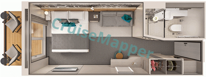 Norwegian Luna Balcony Cabins  floor plan