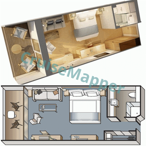 Viking Mira Penthouse Veranda Cabin  floor plan