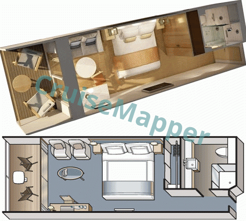 Viking Mira Veranda Cabin  floor plan