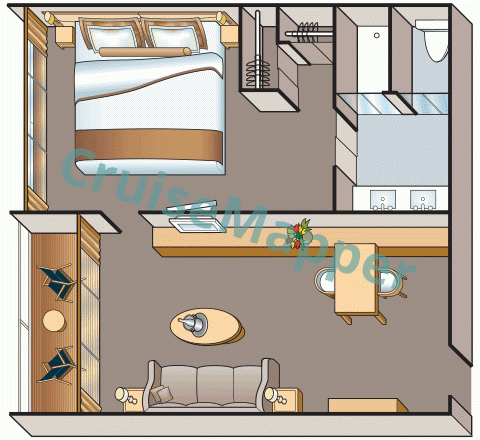 Viking Amun 2-Room Balcony Suite  floor plan