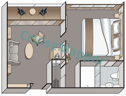 Viking Gyda 2-Room Balcony Suite  floor plan