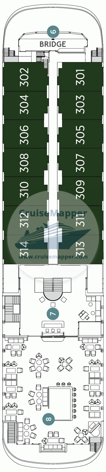 Emerald Harmony Deck 03 - Horizon-Cabins-Lobby-Bridge