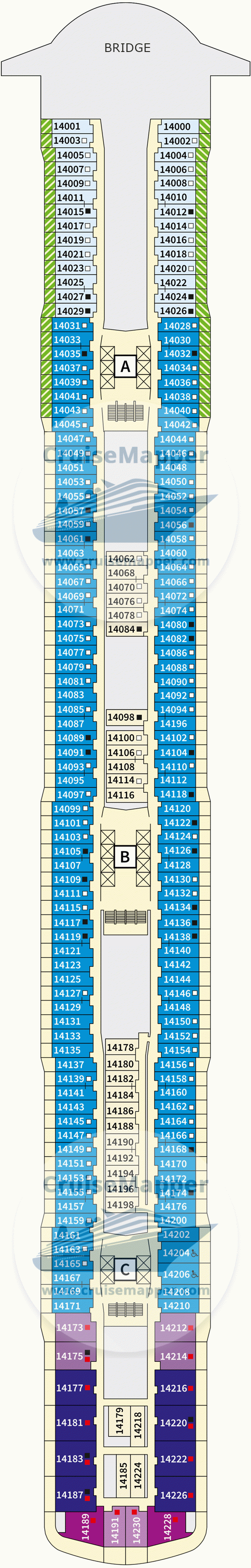 Mein Schiff Flow Deck 14 - Kompass-Cabins-Bridge