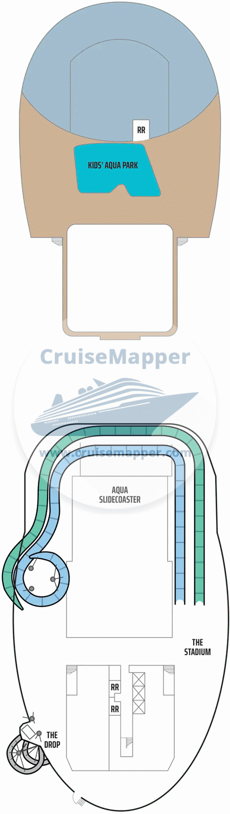 Norwegian Luna Deck 18 - Haven Sundeck3-Waterpark-Slidecoaster1