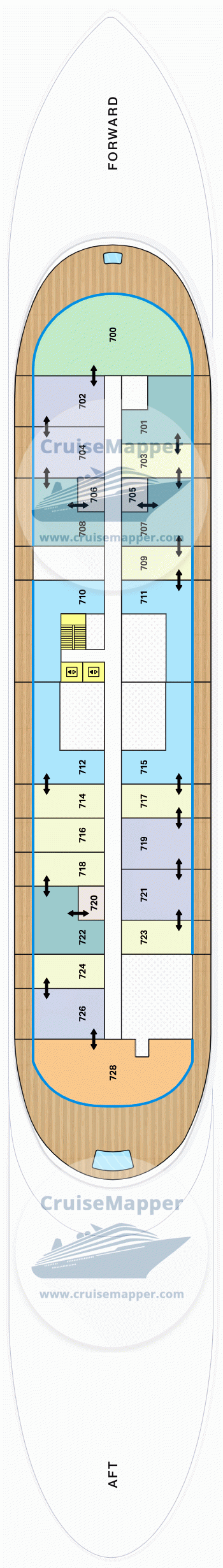 Four Seasons 1 deck 7 plan | CruiseMapper