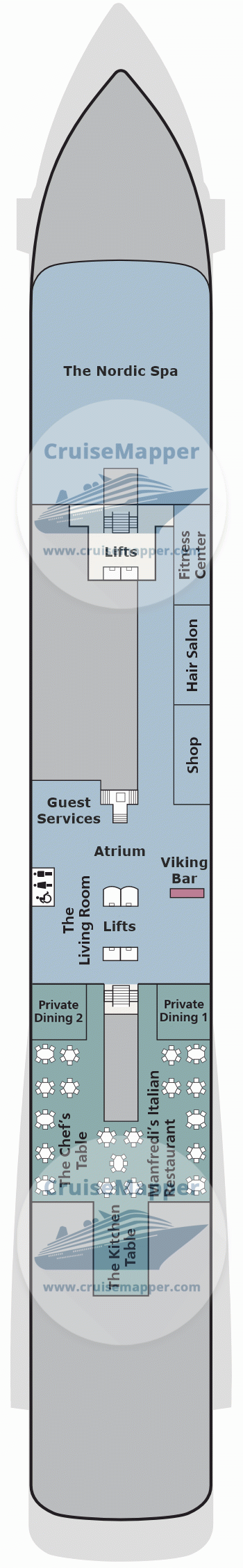 Viking Mira Deck 01 - Lobby-Spa-Dining