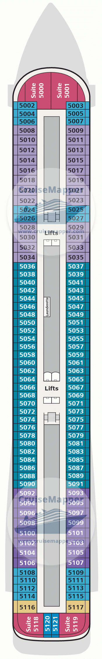 Viking Mira deck 5 plan | CruiseMapper