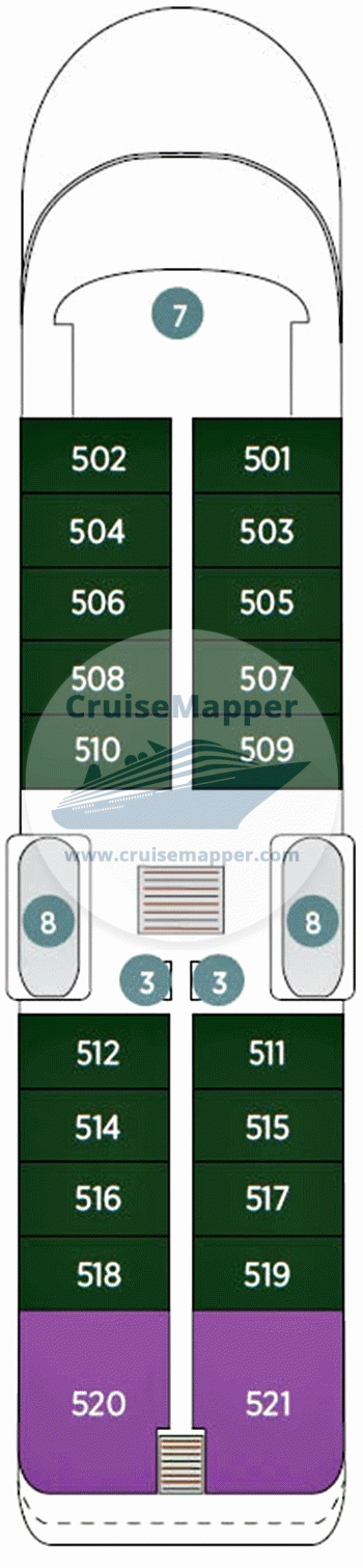 Emerald Kaia Deck 05 - Panorama-Cabins-Bridge