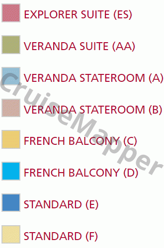 Viking Honir deck 3 plan (Upper-Cabins-Lounge) legend
