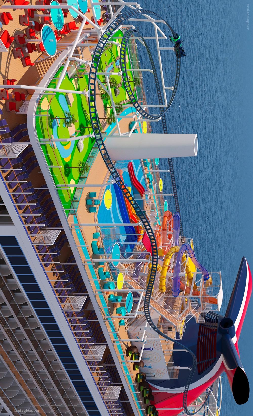 Carnival Mardi Gras New Cruise Ship Has a Roller Coaster