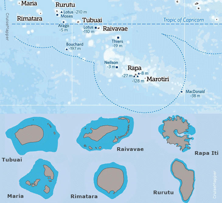 Australia - New Zealand - Pacific Ocean Islands Cruise Ports Schedules 