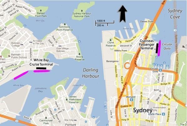 Image result for sydney white bay cruise terminal map