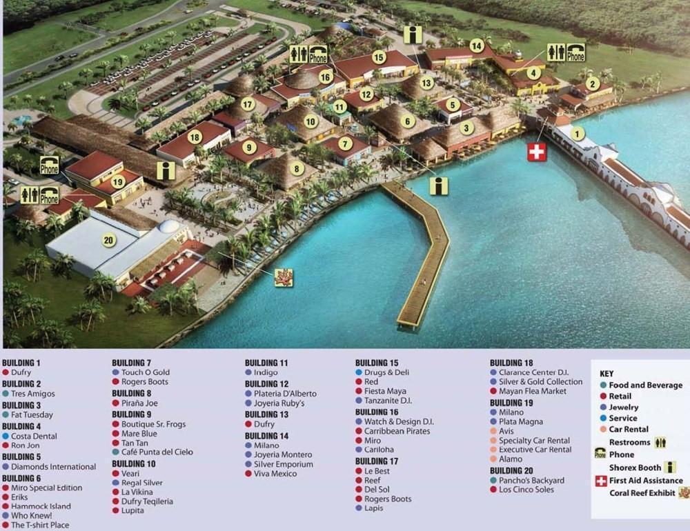 map of carnival cruise port in cozumel