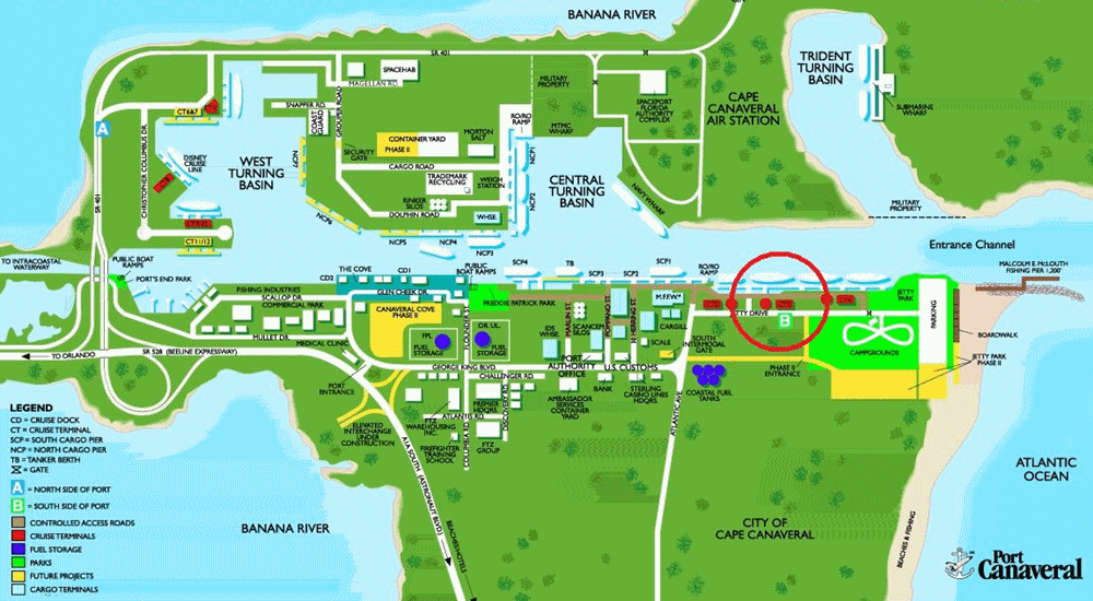 map port canaveral cruise terminal Port Canaveral Orlando Florida Cruise Port Schedule Cruisemapper map port canaveral cruise terminal