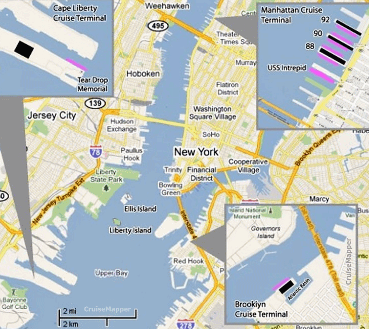 cape liberty new jersey map New York Cape Liberty Bayonne Nj Nyc Cruise Port Schedule cape liberty new jersey map