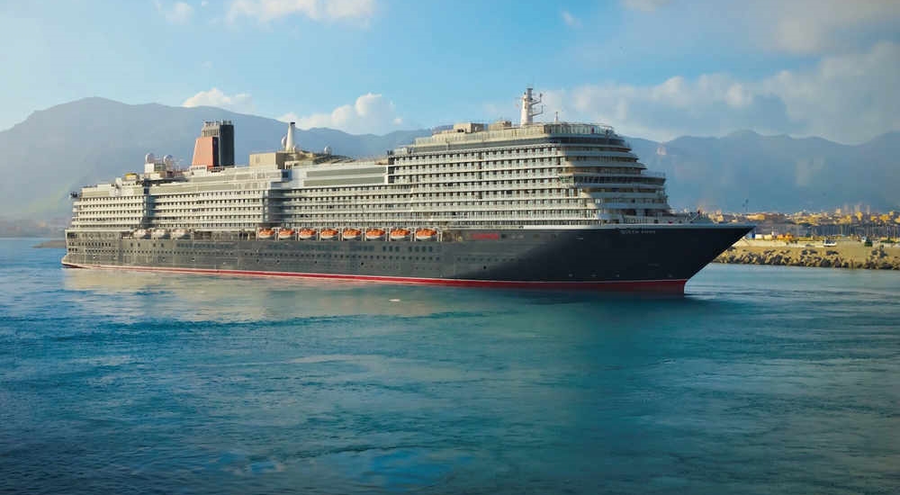 Cunard's newest liner Queen Anne receives the iconic red and black